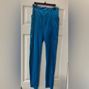 Lilly Pulitzer Blue Velour Leggings Size Small